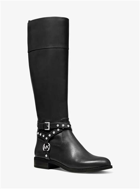 michael kors black studded boots|Michael Kors black wedge booties.